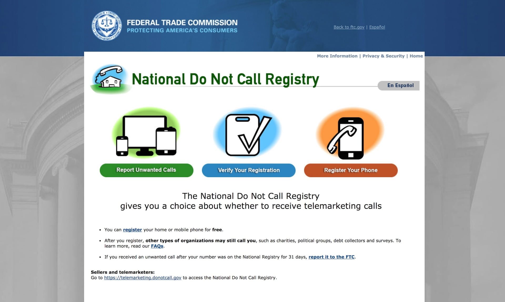 National Do Not Call Registry | @issue 問題