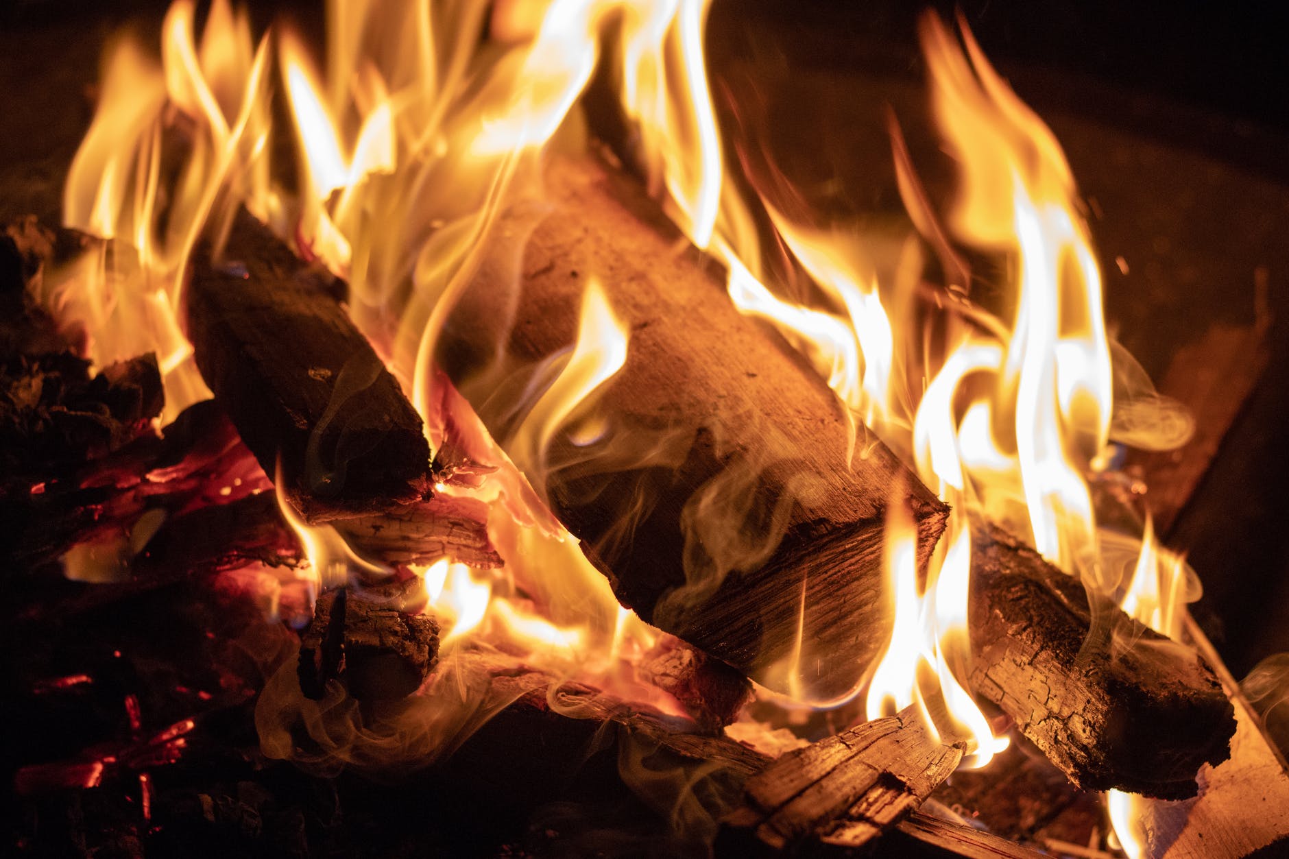 charcoal burning campfire